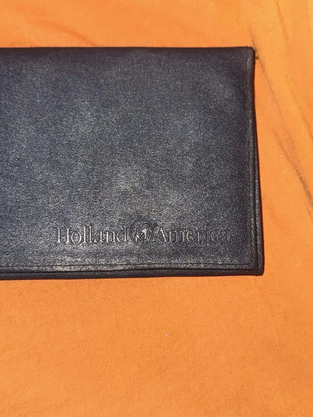 Holland America Cruise Line Black Leather Document OrganizerCheckbookWallet